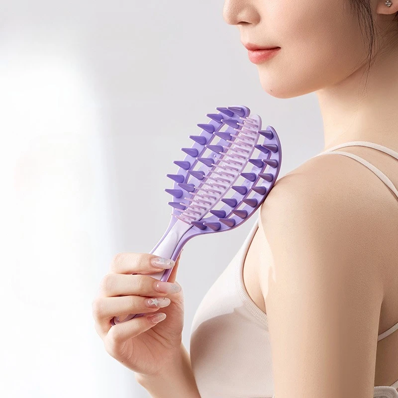 Two-in-one Shampoo Comb Bathroom Soft Rubber Coarse Teeth Comb New Household Scalp Oil Anti-itch Massage and Hair Washing Tools