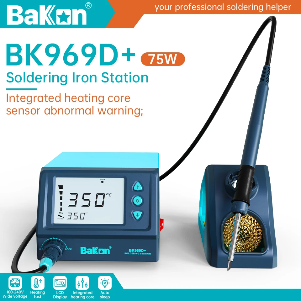 Bakon 75W BK969D + Estación De Soldadura T12 Equipo De Soldadura Auto Sleep Máquina De Soldadura Inteligente Herramientas Estación De Solda