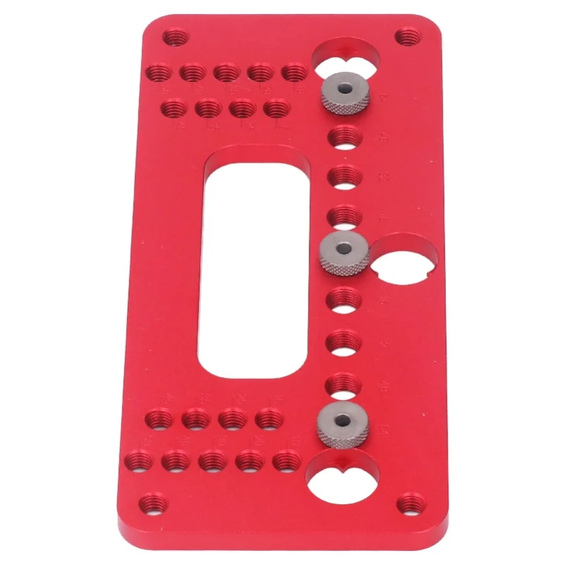 Woodworking Punch Locator Aluminum Alloy Hole Pitch Jig Drill Bushing Set For Wardrobe Cabinet Door
