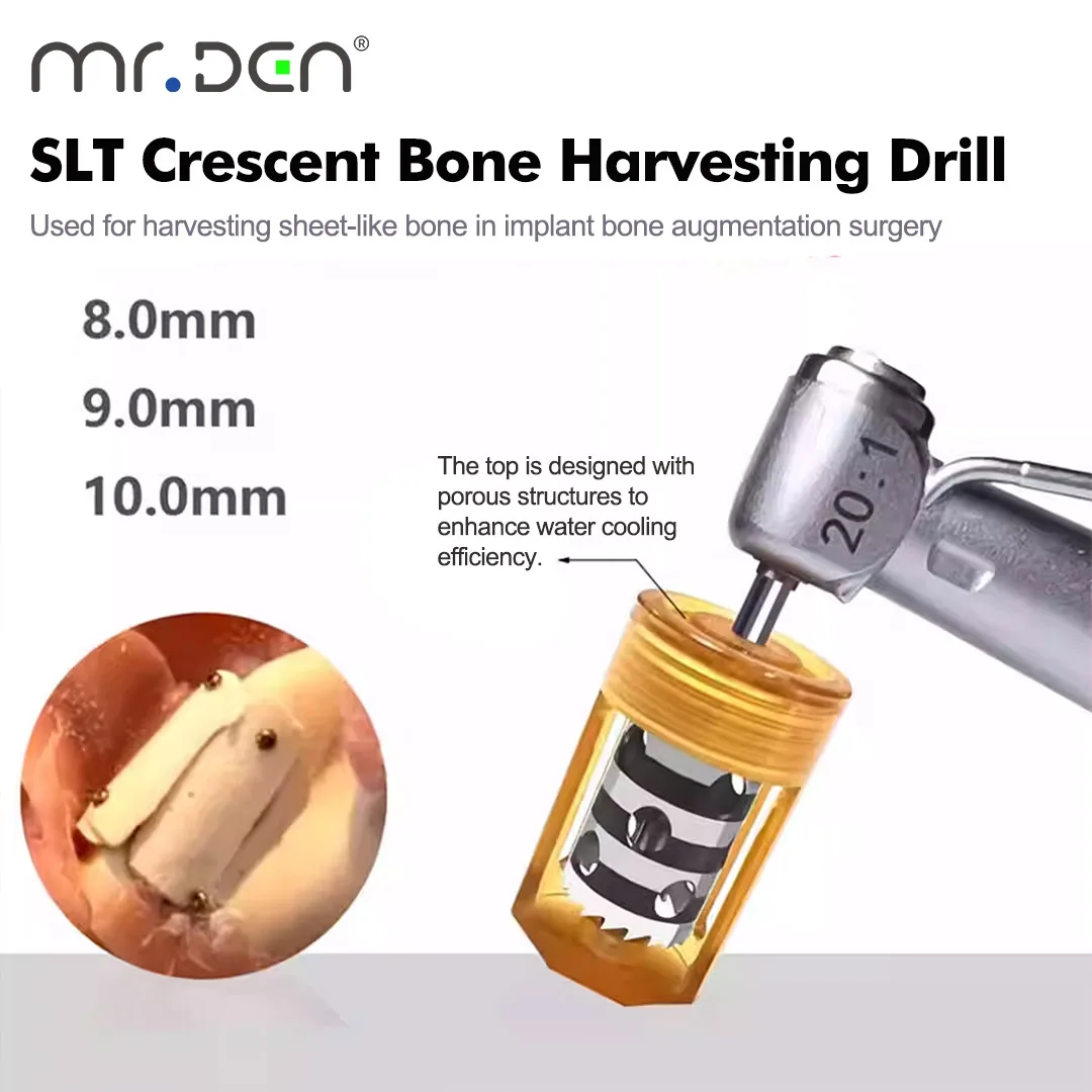 

Dental Implant Bone Graft Instruments Set Harvesting Crescent Trephine Drill Autologous Bone Holding Forceps for Trimming