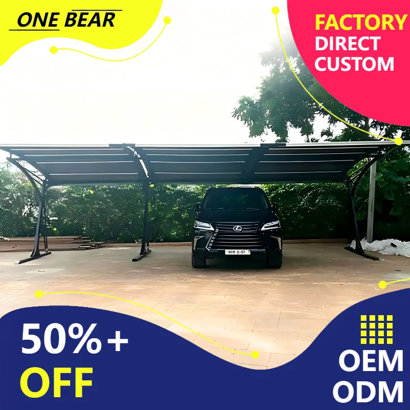 Any Size Custom Commercial Steel Aluminum Carport Stable Frame Retail Store Outdoor Auto Space All Round Weather Parking Canopy