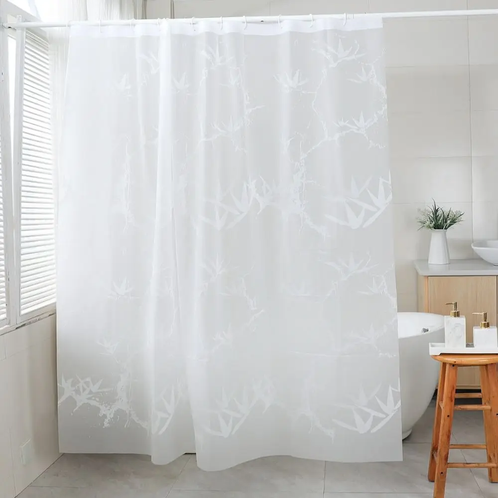 Waterproof Shower Curtain High Quality with Hook Mildew Proof Printed Shower Curtain Thickened PEVA Bathroom Curtain