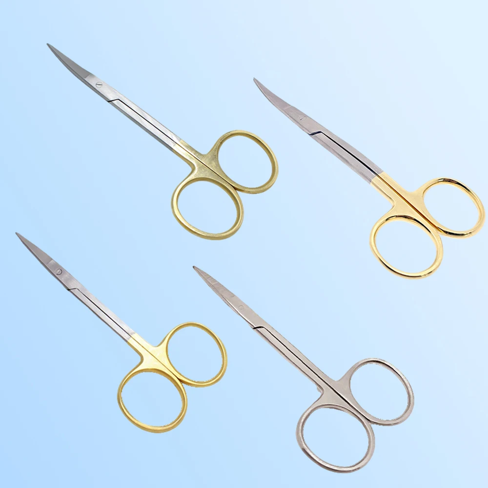 

Stainless Steel Dental Surgery Scissors 11.5 Centimeters Straight and Curved Blades for Oral and Eye Medical Instruments