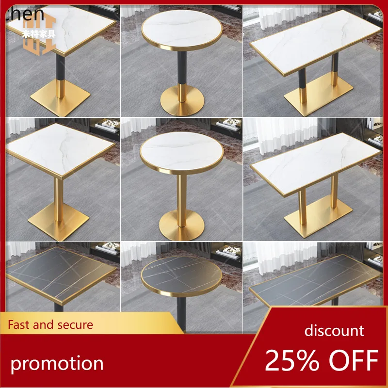 Hxl sintered stone edge small round table - perfect for cafes, snack bars, and cocktail lounges