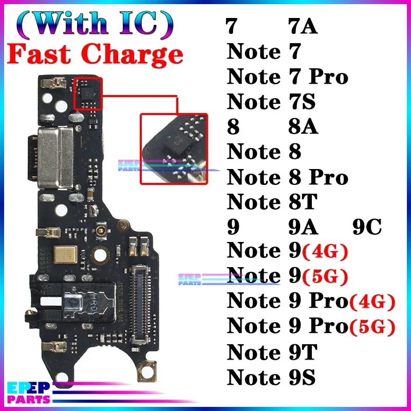 Ładowarka dokująca USB Złącze Flex dla Xiaomi Redmi Note 7 7A 7S 8 8A 8T 9 9T 9S Pro 4G 5G Płytka ładująca Flex Ports Module