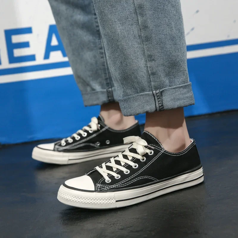 1970scanva أحذية رجالية منخفضة الجودة الكورية العصرية تنوعا تنفس النسيج أحذية عمل زوجين عادية مجلس الصيف