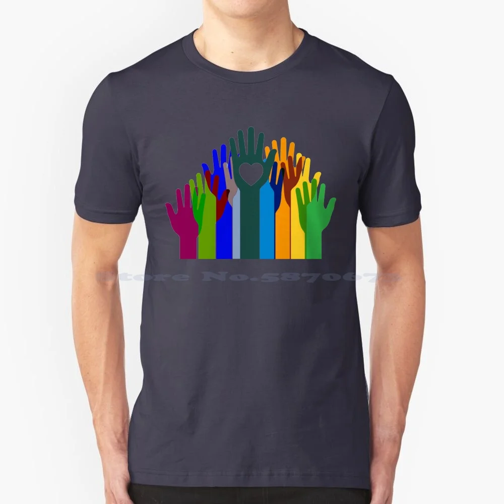 Copy Of Hands In A Circle T Shirt 100% Cotton Tee Best Seller Something Beauty Cool Colourful Climbing Christmas Cute Textile