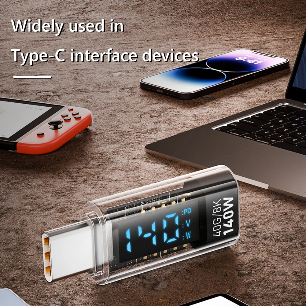 USB C To Type C Adapter 140W Output Digital Display 40Gbps High Speed Transfer 8k@60Hz Transmit Charging Converter for MacBook