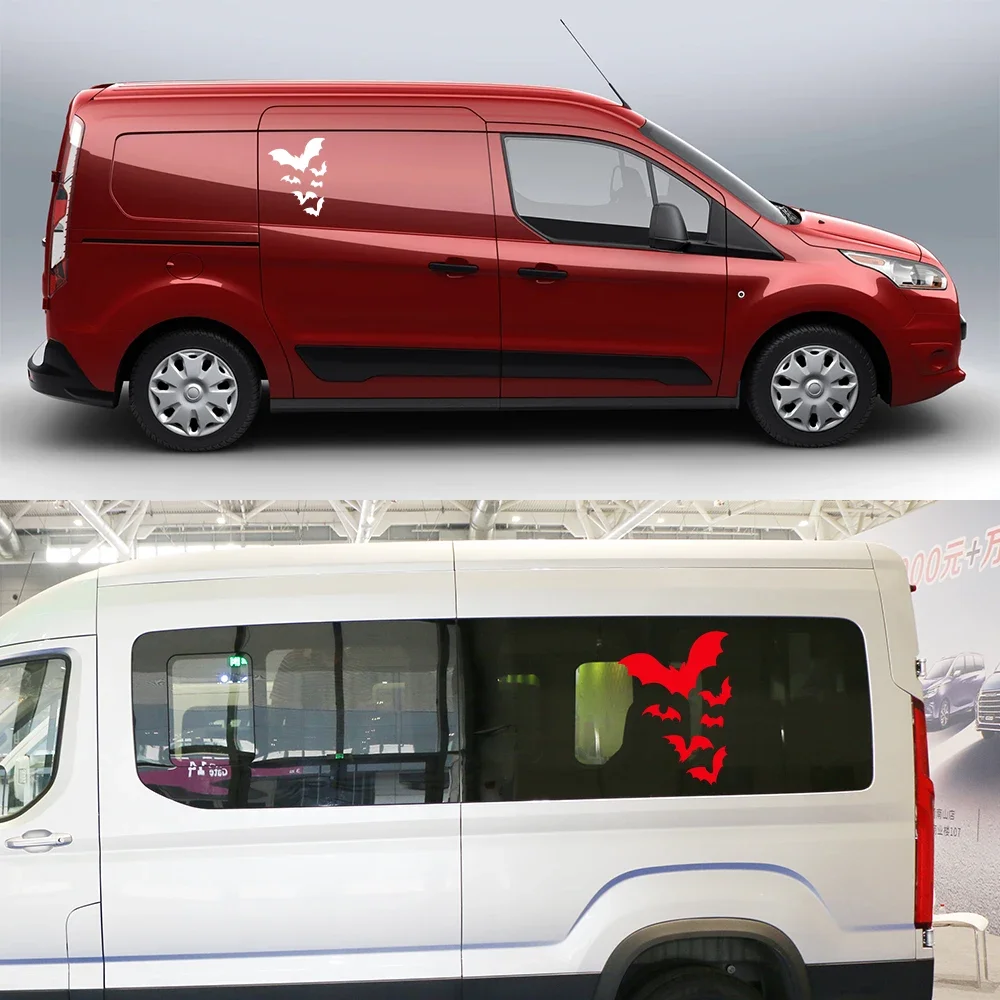 قطيع سيارة من الخفافيش تحلق ملصقات ديكور لسيارات الرباعي سيارة العربة RV ، قافلة متنقل ، ديكور الفينيل صائق ، اكسسوارات ضبط السيارات