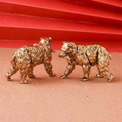 Vintage Brass Polar bear catfish Statue Home Decoration Craft Accessories Copper Forest Animal Figurine Miniatures Living Room