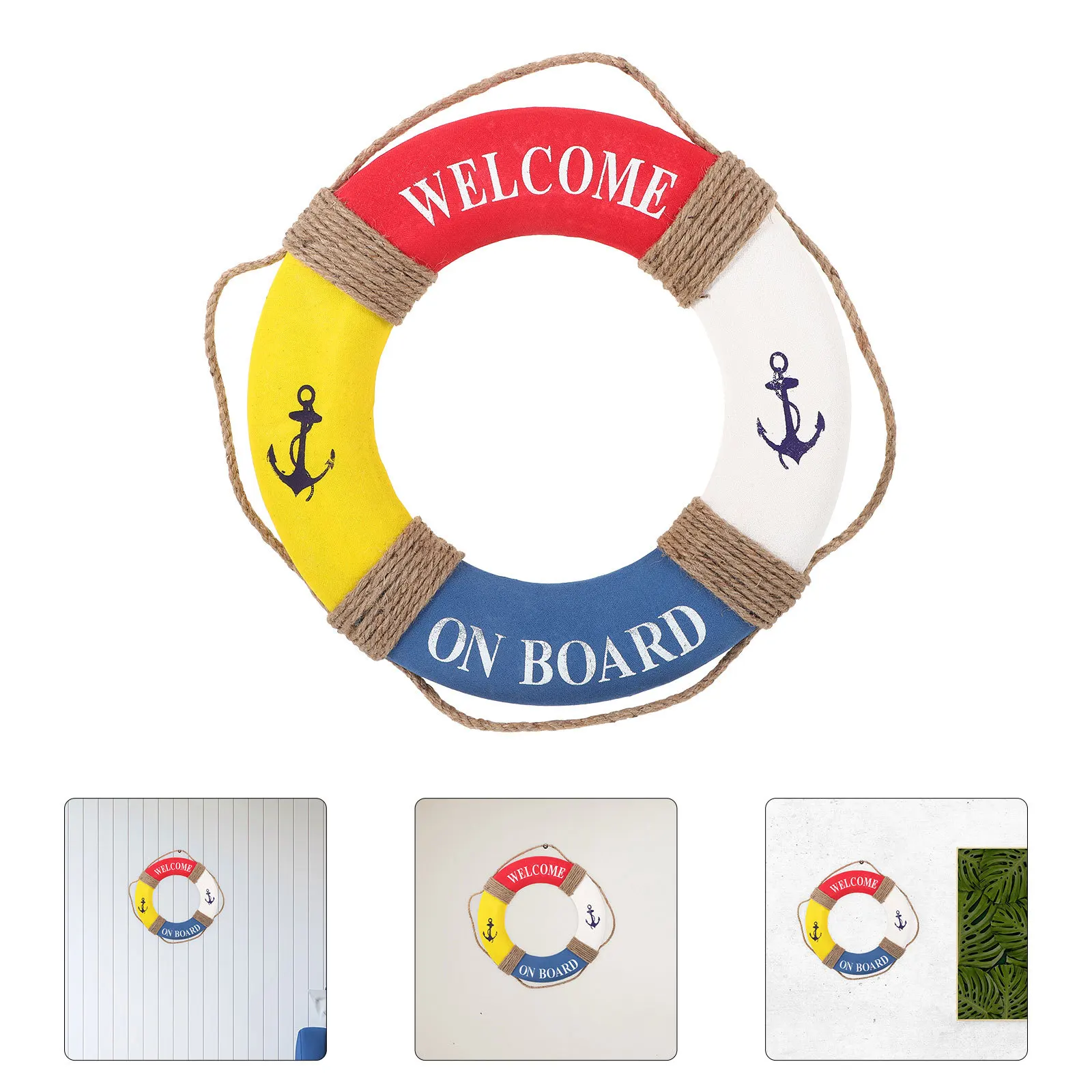 

1Pcs 40Cm Premium Lifebuoy Door Decor Trendy Wall Sign for Cafe Club Shopping Mall Interior Decoration Festive Hanging Ornament