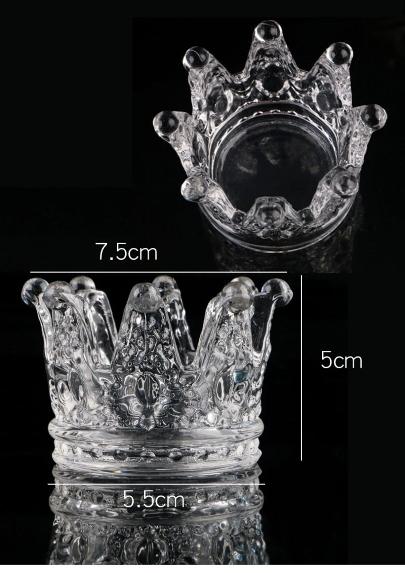 Krone Vintage geprägt Maniküre Kristall Tasse Acryl pulver flüssige Misch platte Dappen Dish Nail Art Stift halter Kerzenhalter – Detail 4
