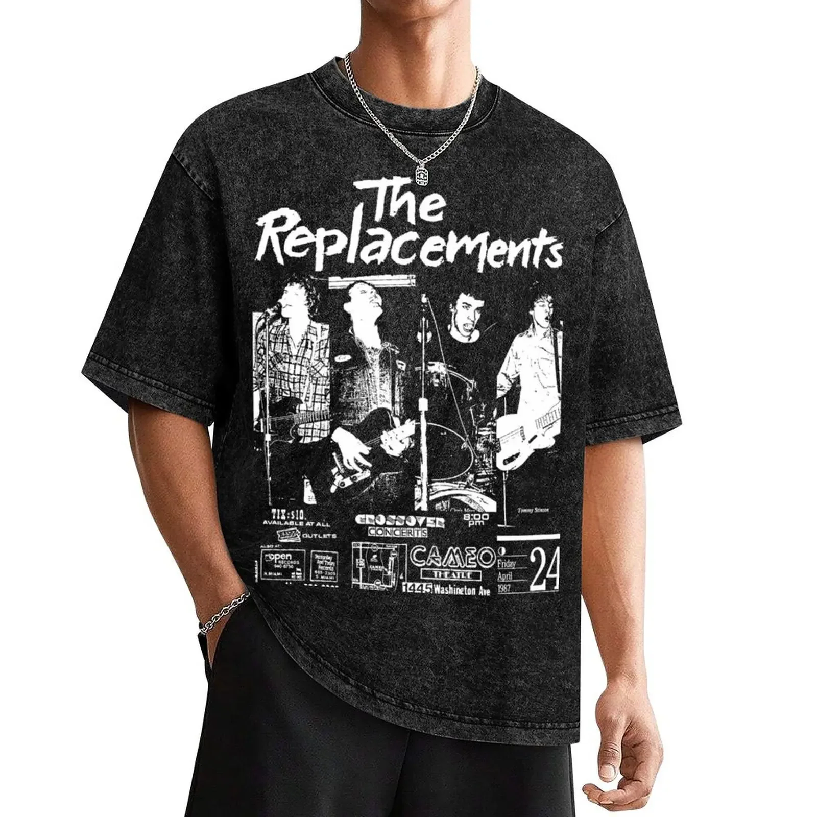 Vintage The Replacements Concert Graphic Music Art BLK T-Shirt vintage t shirts customizeds summer top mens plain t shirts