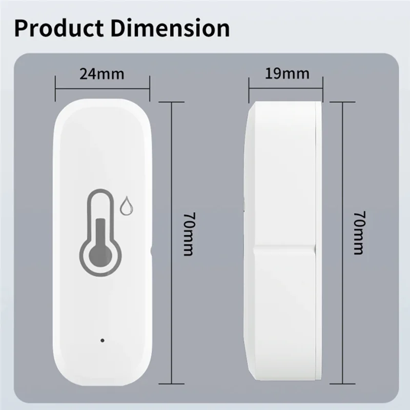 A73E-Wifi-Connected Temperature Humidity Sensor, Indoor Thermometer Hygrometer Monitor Work For Smart Life Home