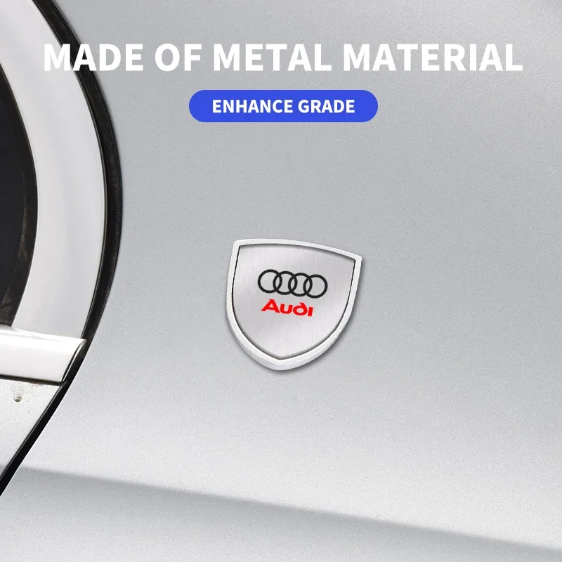 /1/2 قطعة ثلاثية الأبعاد ملصقات درع معدني الجذع الخارجي اكسسوارات السيارات التصميم لأودي A1 A2 A3 A4 A5 A6 A7 A8 Q1 Q2 Q3 Q4 Q5 Q6