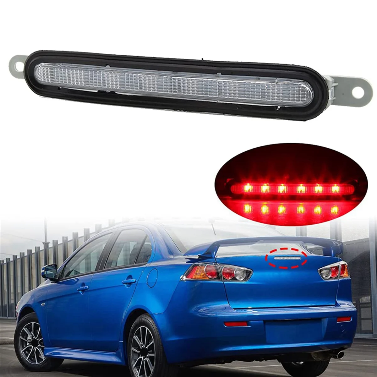 Car LED 3RD Brake Light Trunk Back High Mount Stop Lamp for Mitsubishi Lancer Sedan EVO X 2008-2016