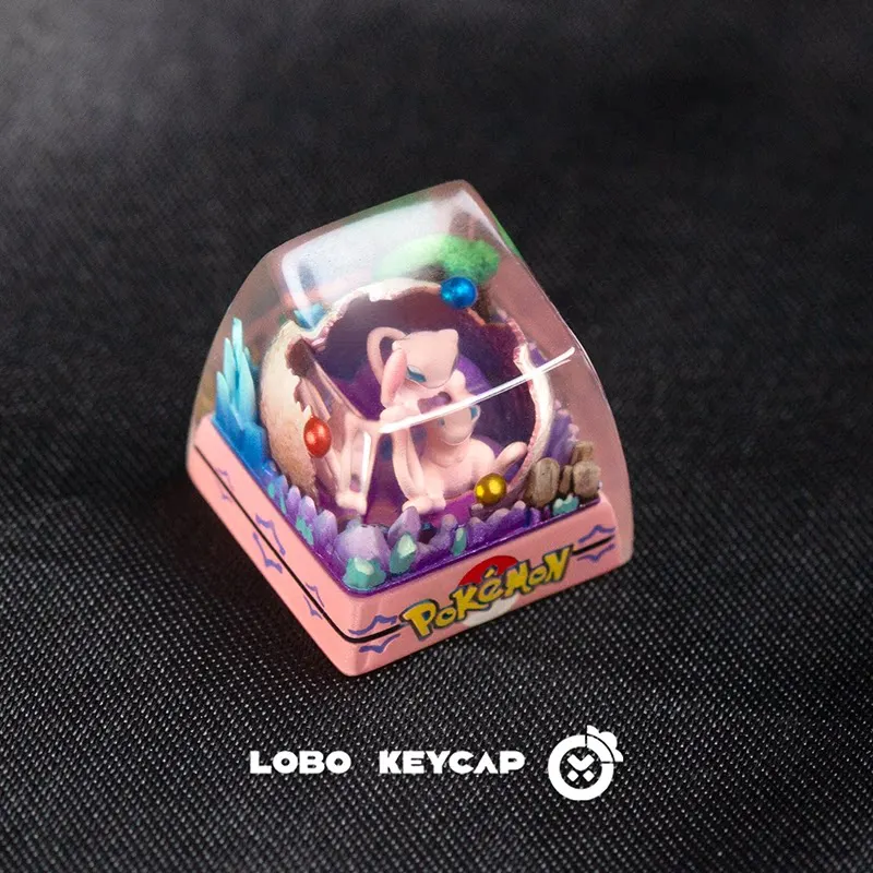 Pokemon Pikachu Transparente Esc-Tastenkappe Tastaturzubehör Anime Niedliche Harz-Schrumpfkleber Handgefertigte Tastenkappen Anime-Fans Geschenk