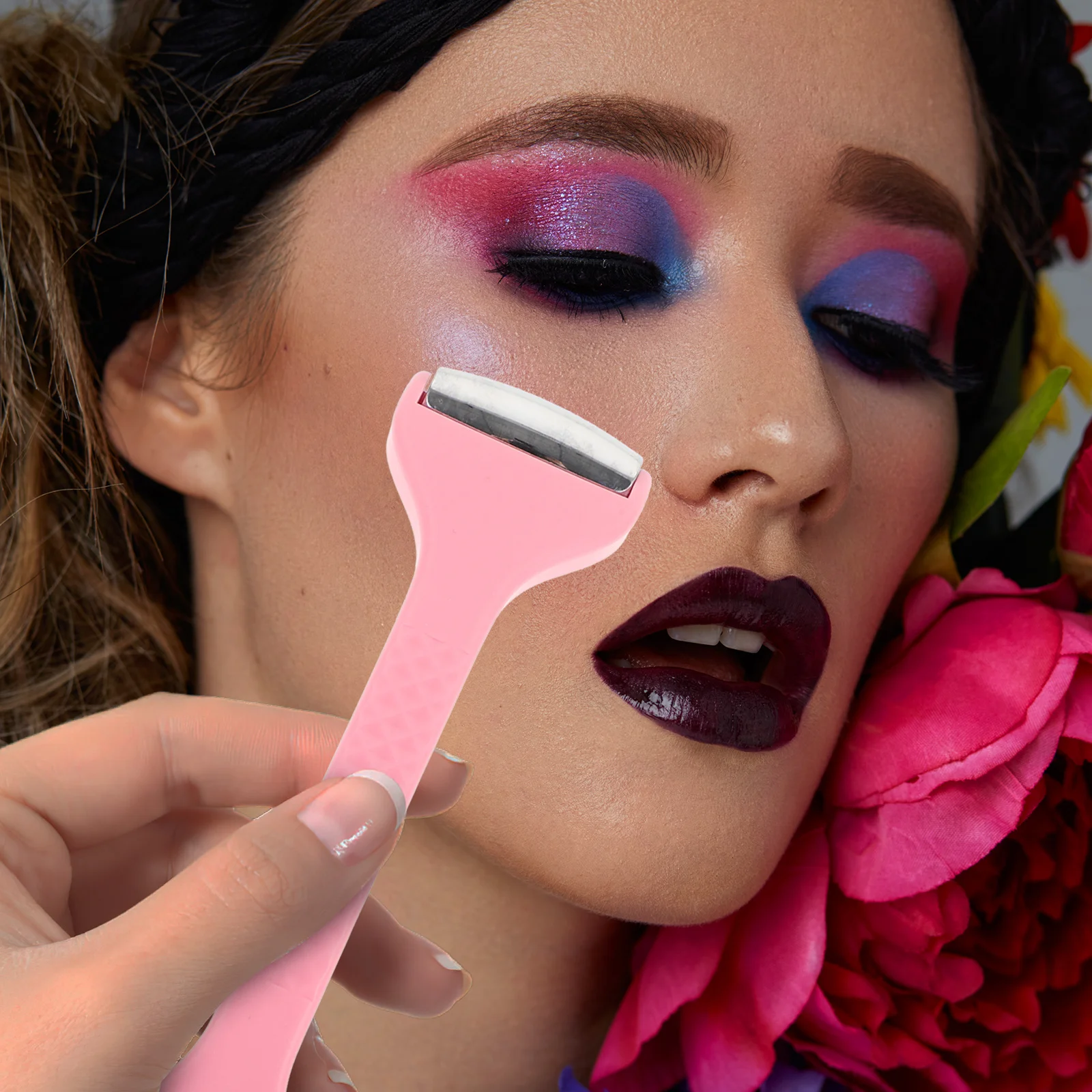 مدلك الوجه لانتفاخ العين للنساء، أداة تجميل محمولة متينة، مستلزمات مريحة للعناية