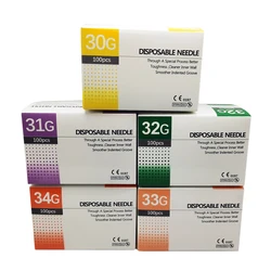 30G-34G painless needle Piercing Transparent Syringe Injection glue Clear Tip Cap Pharmaceutical injection needle