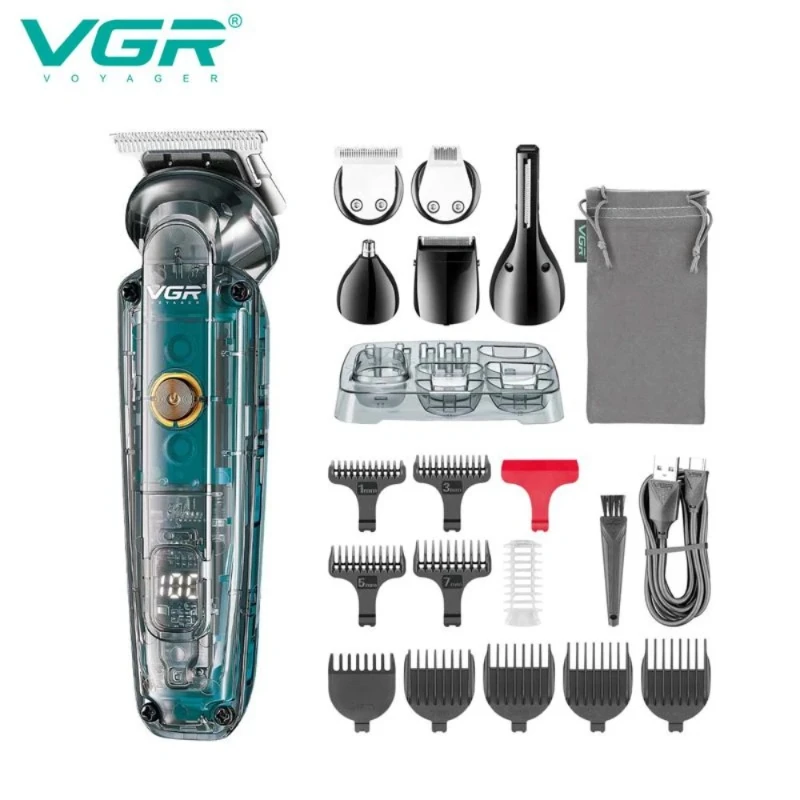 VGR Professional Hair Clipper Multi Functional Carving Hair Clipper Electric Push Men\'s IPX6 Six in One Hairs Clippers V-102