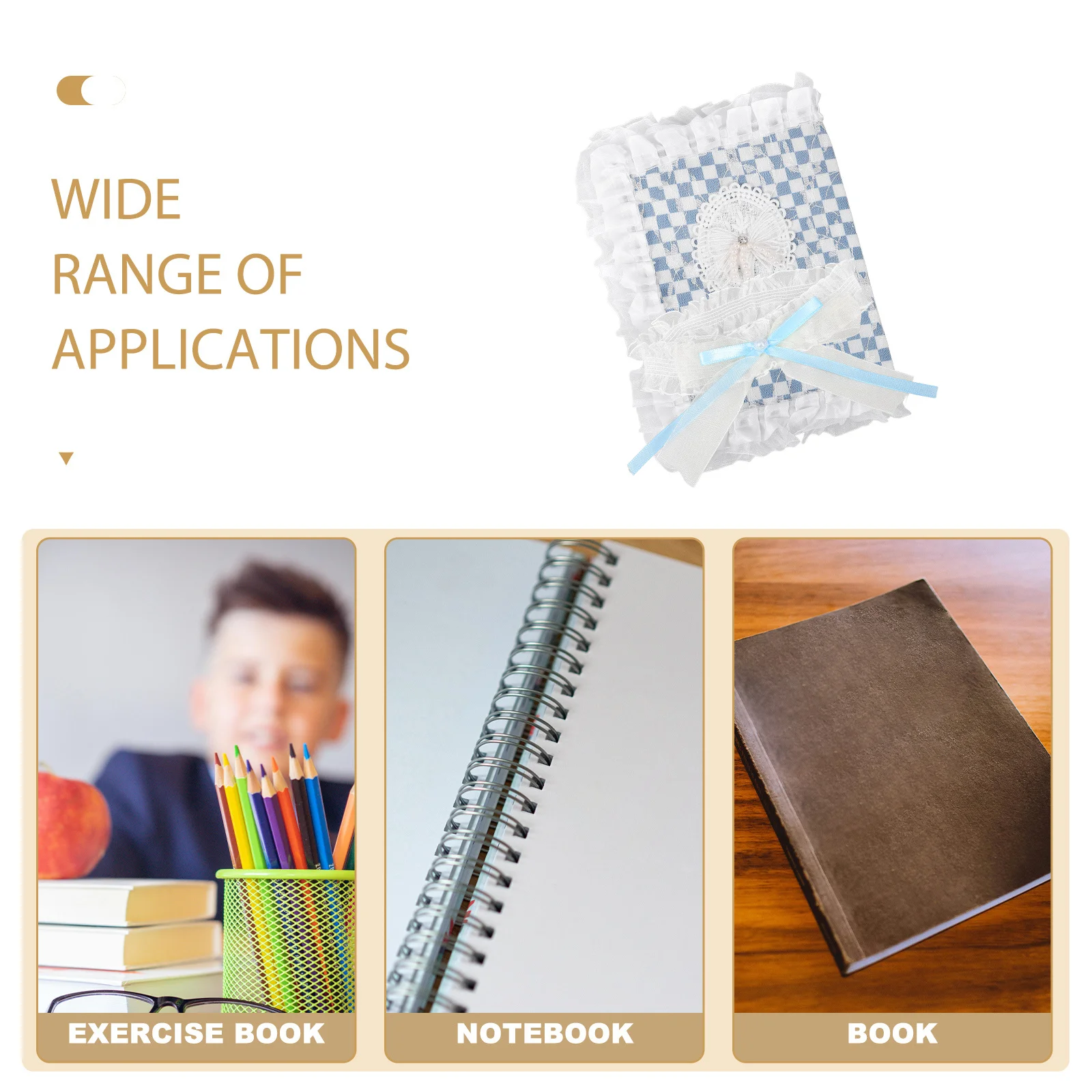 

Reusable A5 Fabric Book Cover Anti-Wear Protective Sleeve Cloth Lace Book Protector for Hardback Books