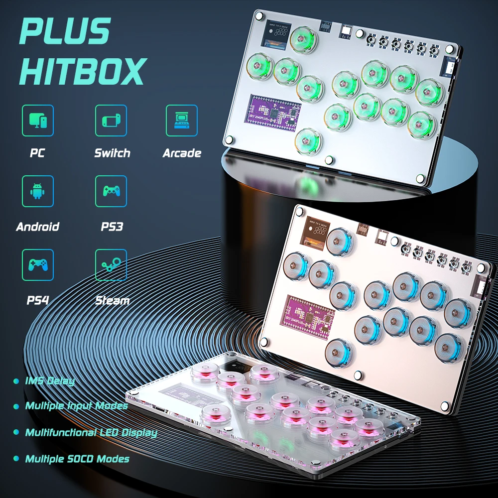 Imagem -05 - Controlador Joystick Hitbox Street Fight Sticks 13 Keycaps para Ps4 Switch pc Ps3 Hitbox Jogo de Luta Teclado Arcade