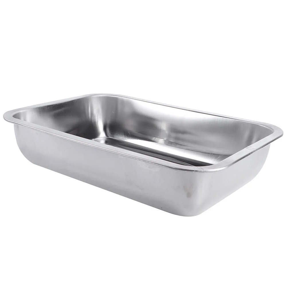 

Stainless Steel Plate 36x27x7cm Rectangular BBQ Tray Kitchen Storage Food Container Multifunctional Barbecue Easy Clean