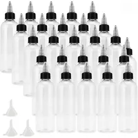 50PCS Plastic Squeeze Condiment Bottle with Adjustable Twist Cap Refillable Lids Olive Oil Sauce Container for Kitchen Drawing