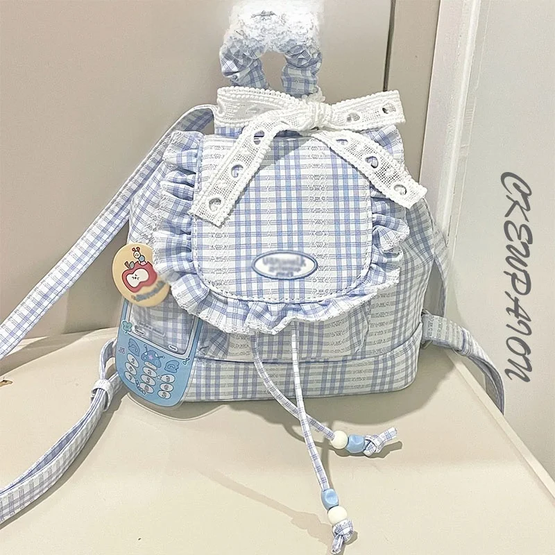 

Lightweight Commuter Lace Bapa Small Size Girl Design Trendy oulder Bag Casual Sle Canvas Material Knot