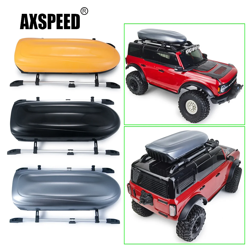 

AXSPEED Plastic Roof Luggage Rack Box with Aluminum Mount for TRX-4 Bronco TRX-6 1/10 RC Crawler Car Decoration Parts