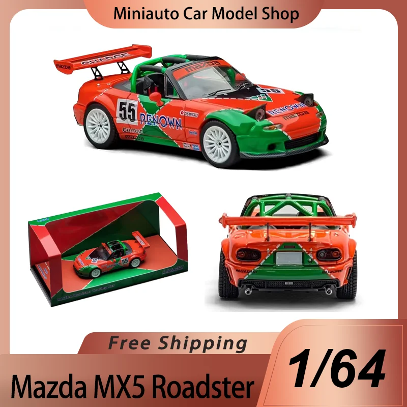 

New In Stock Lm Liomio 1:64 Mazda Mx5 Eunos Roadster Touring #55 Car Alloy Miniature Diecast Model Racing Car Modle Toys Gift