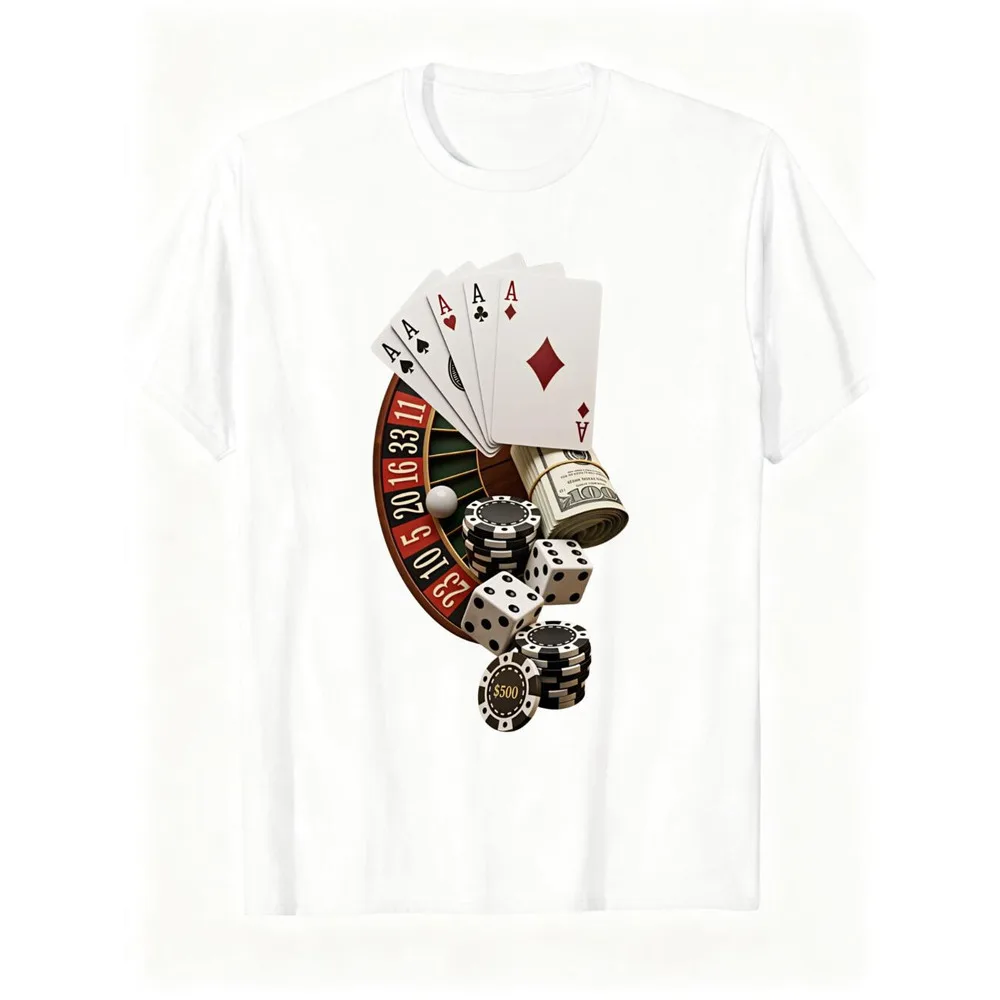 3D Casino Gambling Graphic T-Shirt for All