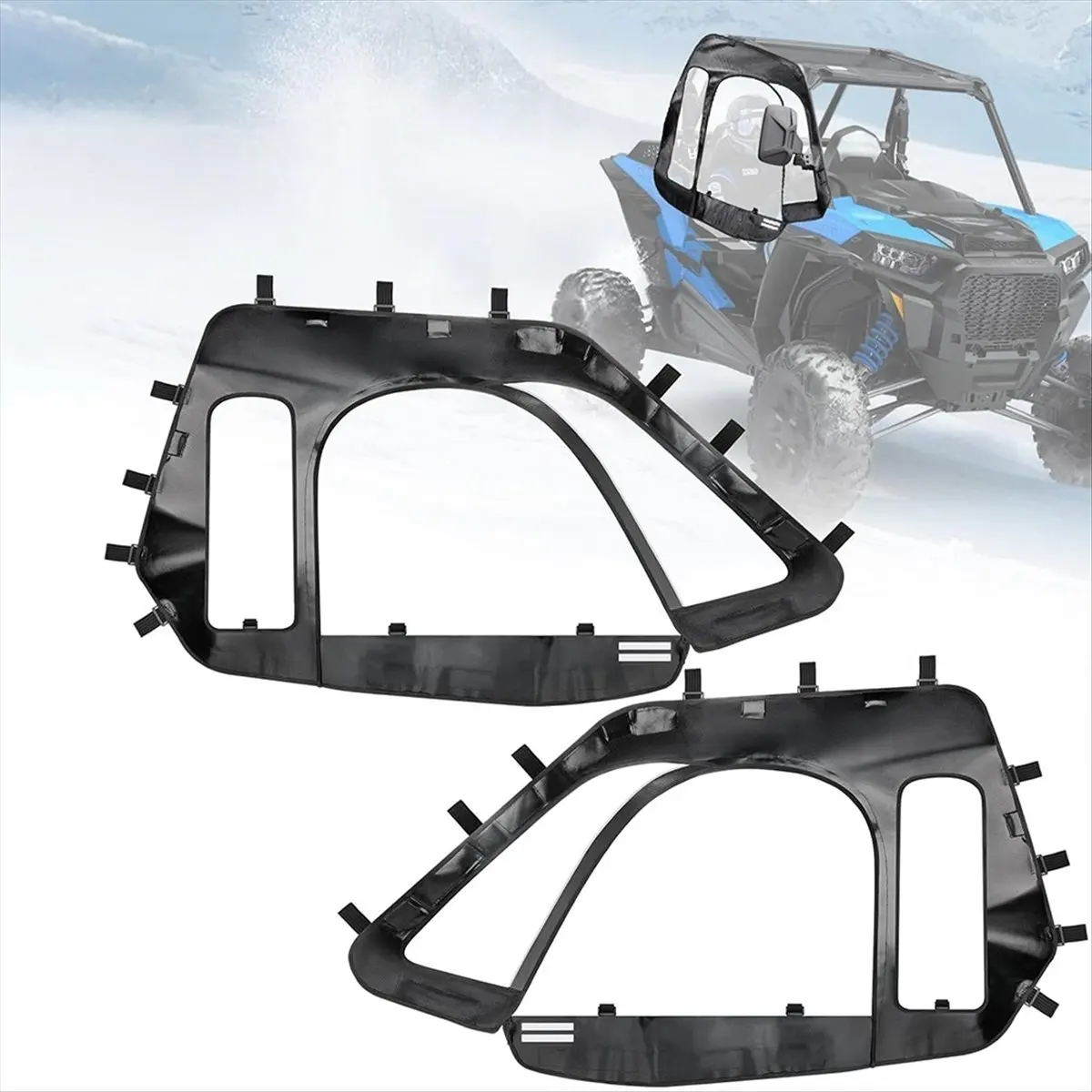 【~ New ABLP】Soft Upper Doors Soft Window Wind Deflector for RZRXP 1000/XP Turbo 2014-2023 UTV Soft Cab Enclosure Upper Doors