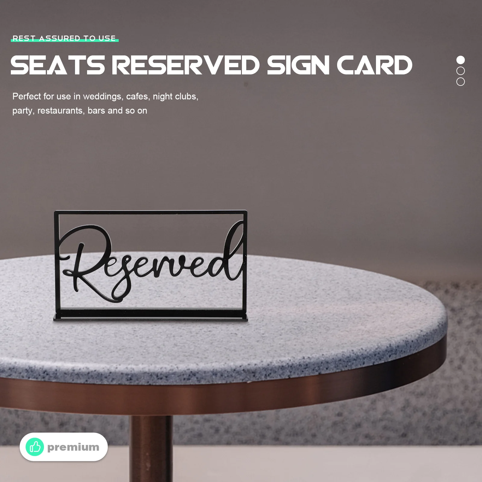 

2pcs Reserved Chair Signs Acrylic Sturdy Minimalist Design For Wedding Party Restaurant Bar Cafe Use Reserved Table Cards