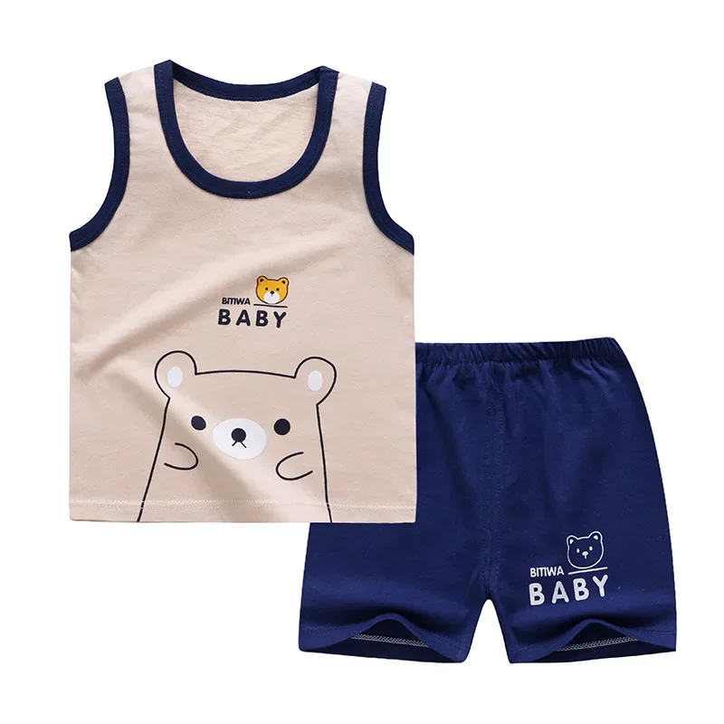 Baby Boy Casual Tracksuit Pure Cotton Summer Clothing T-shirt + Pants Sports Outfit