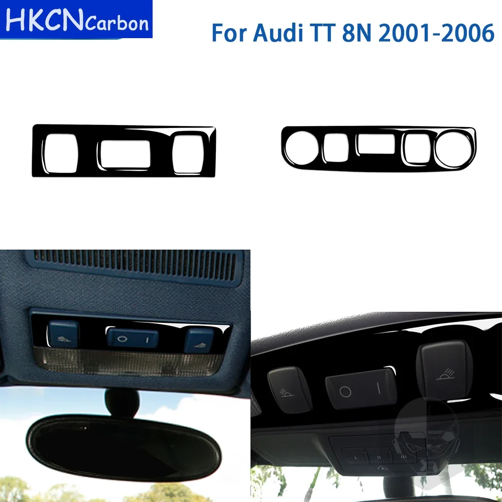 For Audi TT 8N 2001 2002 2003 2004 2005 2006 Accessories Car Interior Reading Lamp Panel Sticker Gloss Black Plastic Decoration