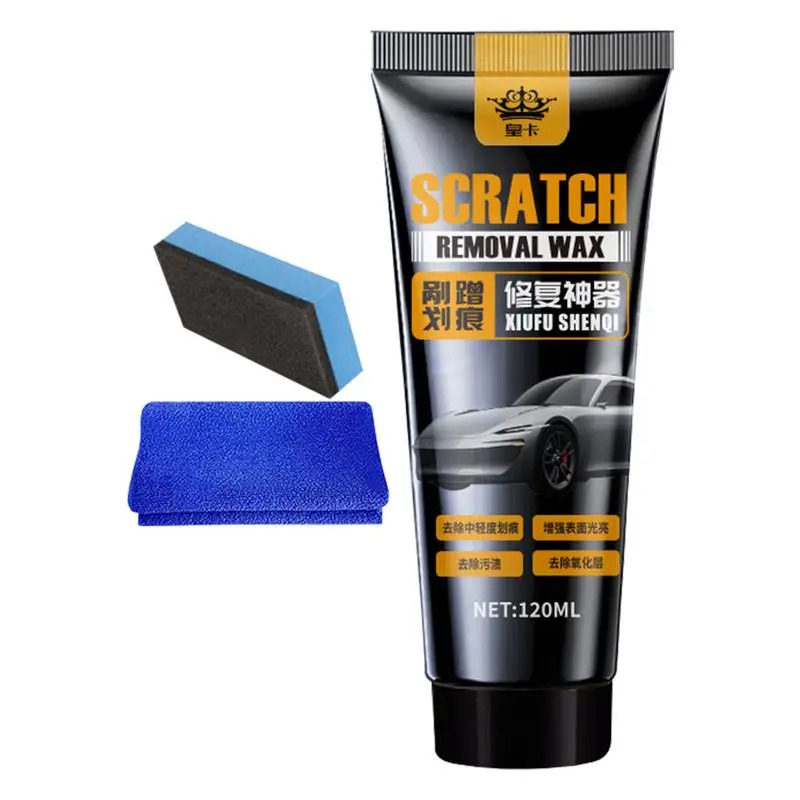 

Scratch Repair Wax For Car 120ml Remove Surfaces Scratches Repair Wax With Sponge Car Polish Scratch Care Wax Professional Car