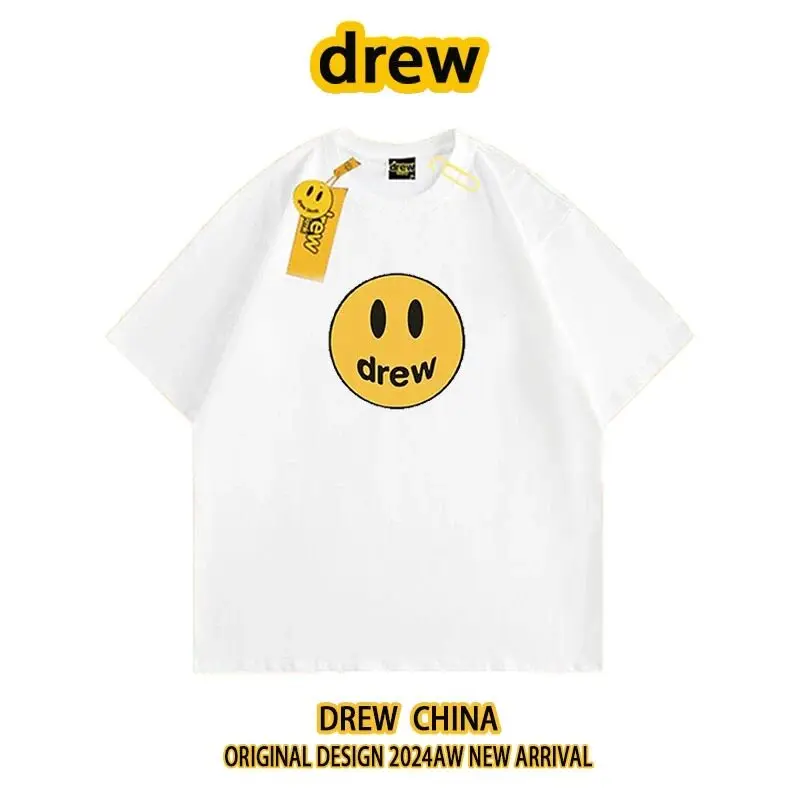 Drew House Smiley T Shirt Men Women Cotton Oversized Short Sleeve American Streetwear Casual Unisex Couple Tee
