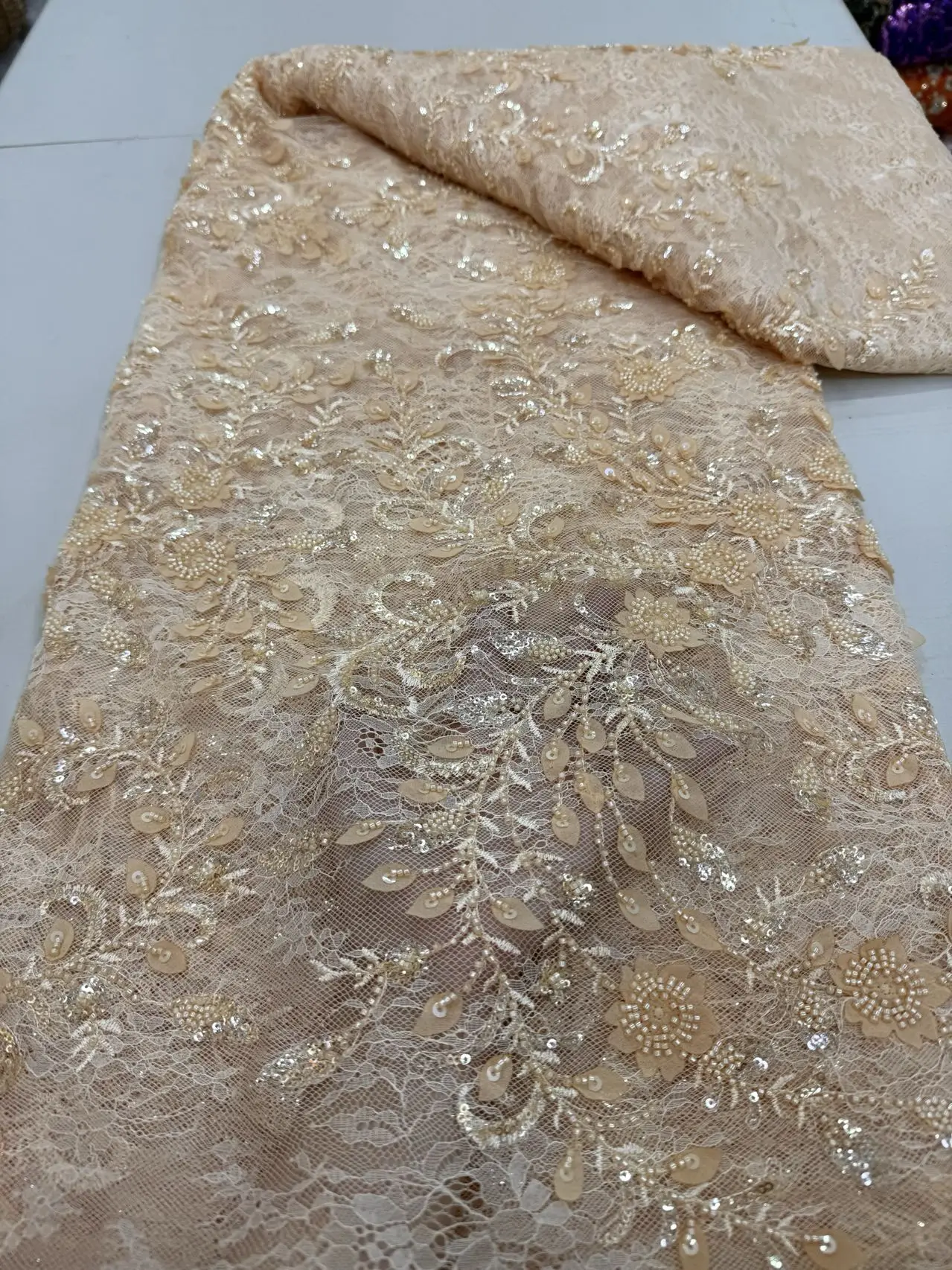 

2025 новейшая африканская нигерийская гипюровая вышивка, тюль, кружевная ткань с блестками, высокое качество для шитья платьев, 5 ярдов, JY476
