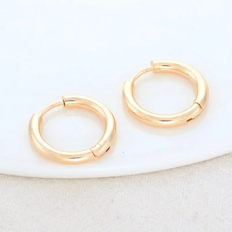 17MM 21MM 14K Gold Color Brass Round Earrings Hoops High Quality Jewelry Making Supplies Diy Findings Accessories