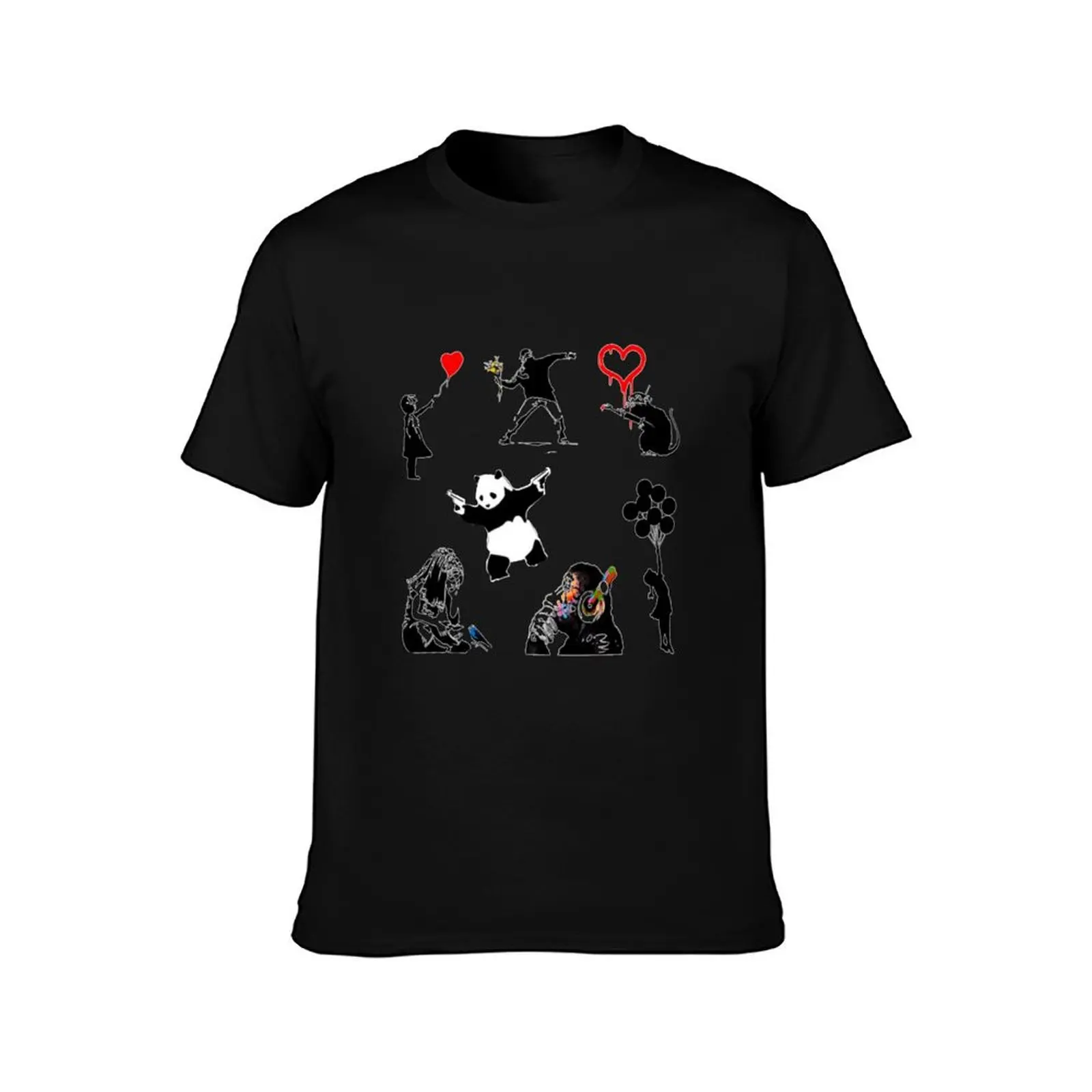 Banksy graffiti collection T-Shirt Basic Lightweight Short Sleeve Tee T-Shirt