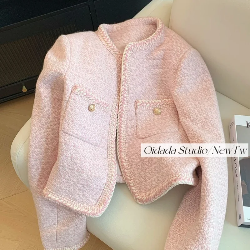 

Pink Daughter Fragrant Wind Coat 2024 French New Spring and Autumn Short Senior Exquisite Temperament Blouse