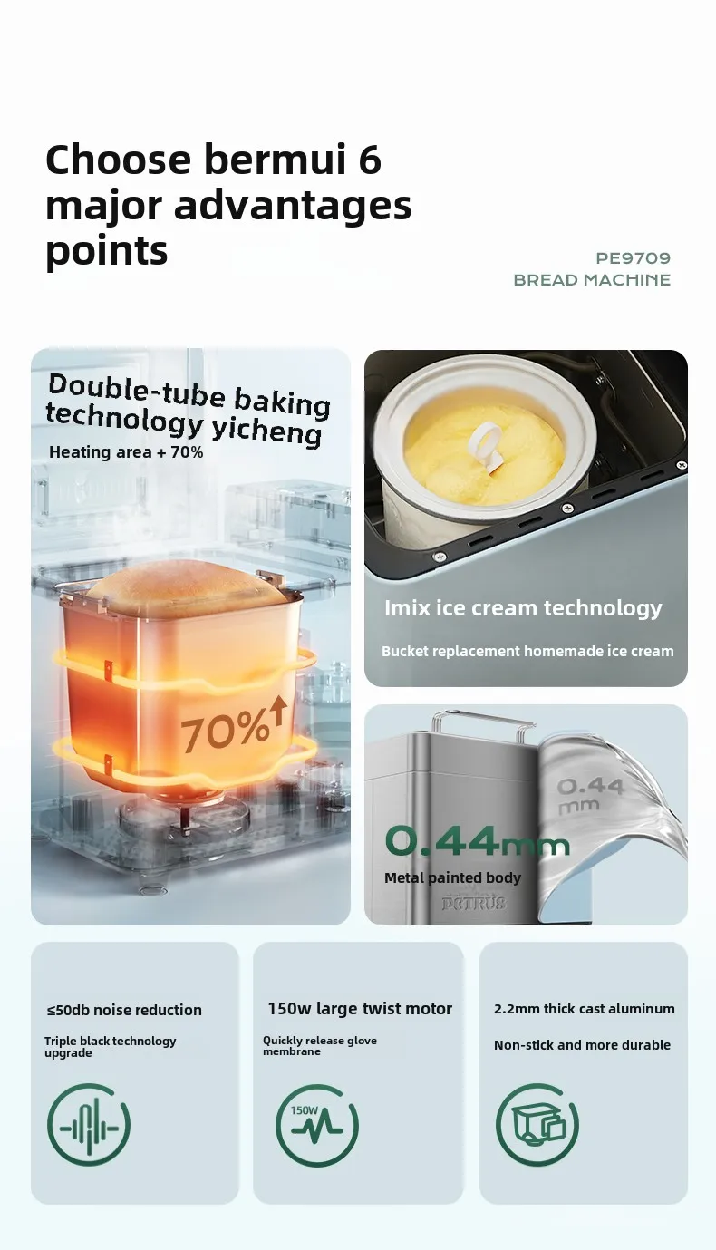 Picture 6: P3-12 bread machine household automatic multi-function dough fermentation new small kneading toast