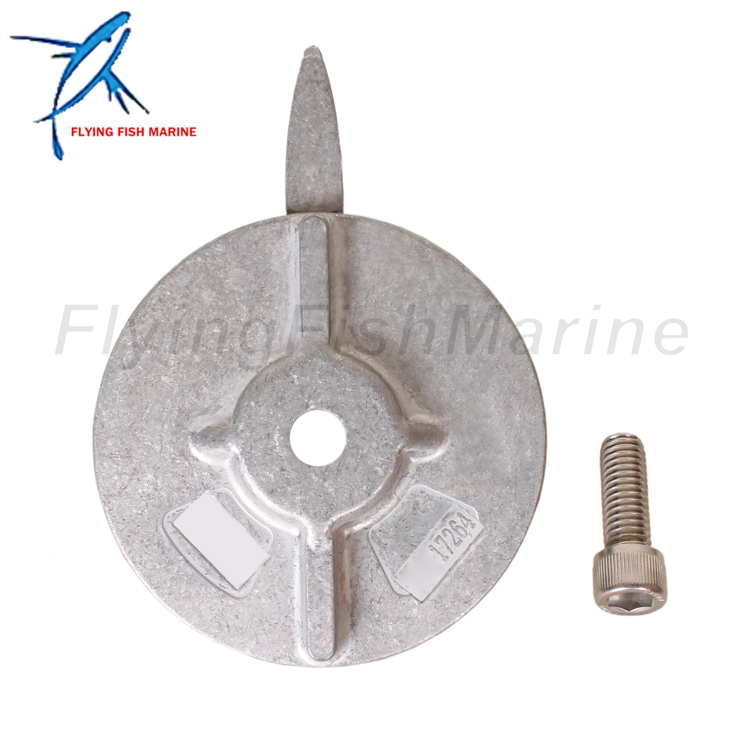 Outboard Engine 17264T2 17264C1 F17264C1 Trim Tab Anode for Mercury Mariner Force 30HP 35HP-60HP 70HP 75HP, Zinc Alloy