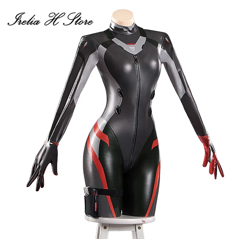 Irelia H Store Blue Archive Tsukatsuki Rio Cosplay-Kostüm, Spiel-Tsukatsuki Rio PU-Jumpsuit, Halloween-Kostüme, Kampfanzug für Frauen