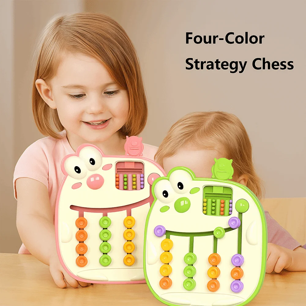 

Развивающая логическая игра-головоломка для раннего развития: четырехцветные стратегические шахматы, двусторонняя игра, четырехцветная ходовая игра