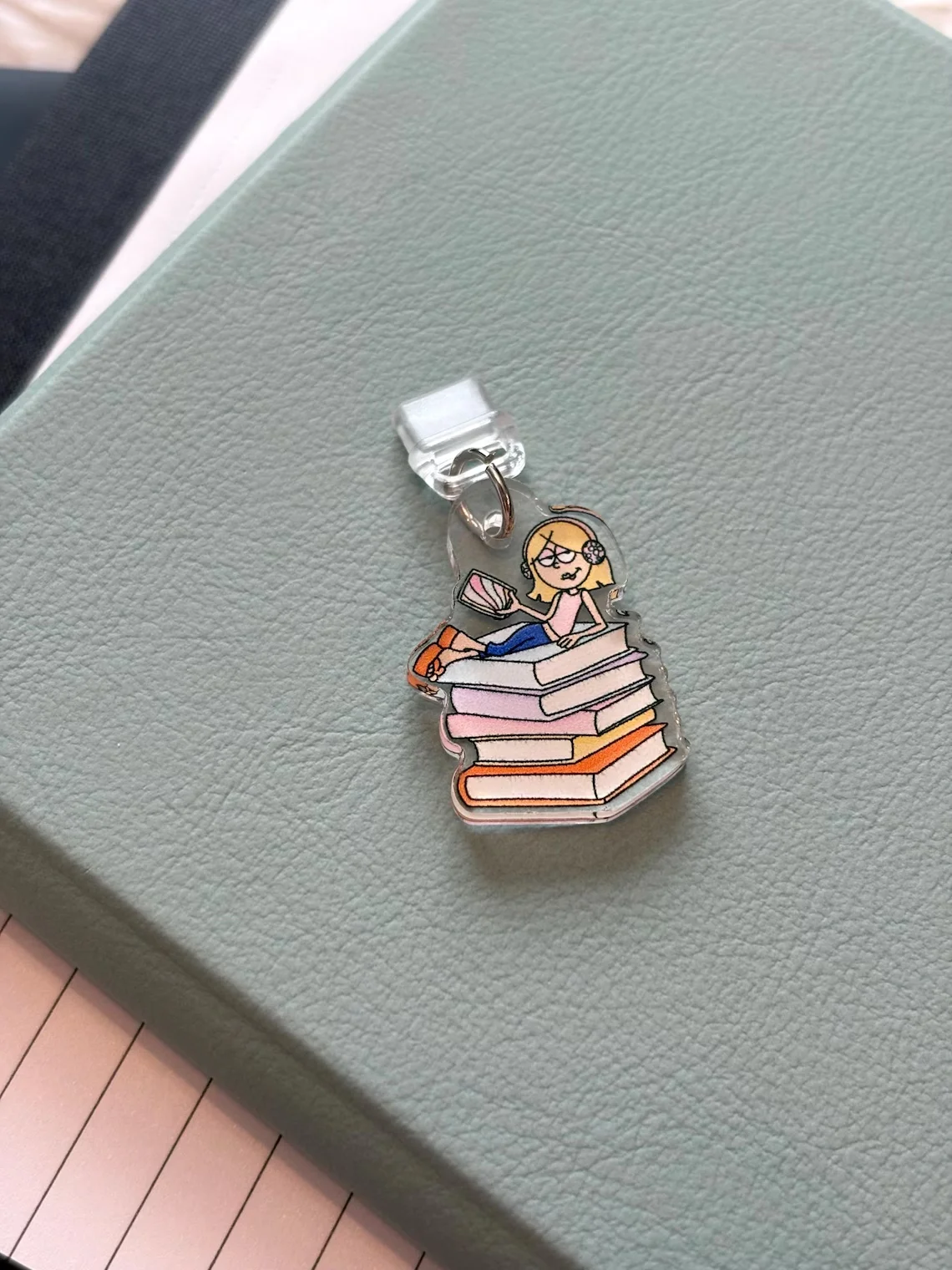Bookish Lizzie Acrylic Kindle Charm Dust Plug | USB-C | kindle charm | cute | gifts for her | book lover | reader gift