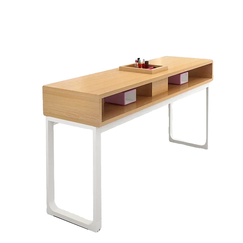 

Japanese Wooden Manicure Table Simple Reception Storage Retro Nail Tables Nail Artist Metal Salon Furniture Mesa Manicura