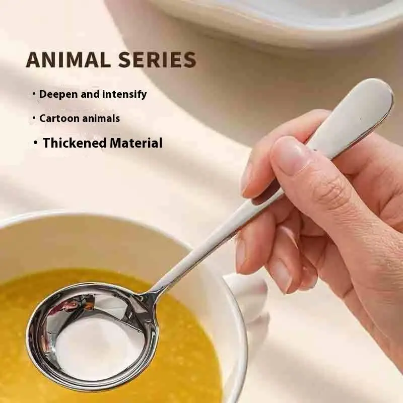 

Новые стильные круглые ложки из нержавеющей стали с длинной ручкой, золотистые, для десертов, кухонные принадлежности и гаджеты