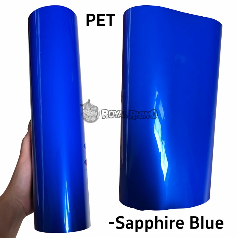 PET ultra bright metallic sapphire blue Self Adhesive PET Film Super Gloss Sticker Vinyl Hot Selling Car Wrap Vinyl Film